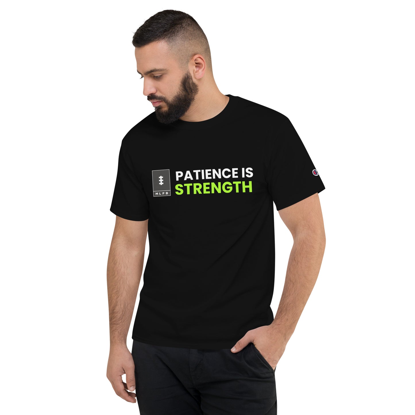 Men's Champion Patience Is Strength Black T-Shirt
