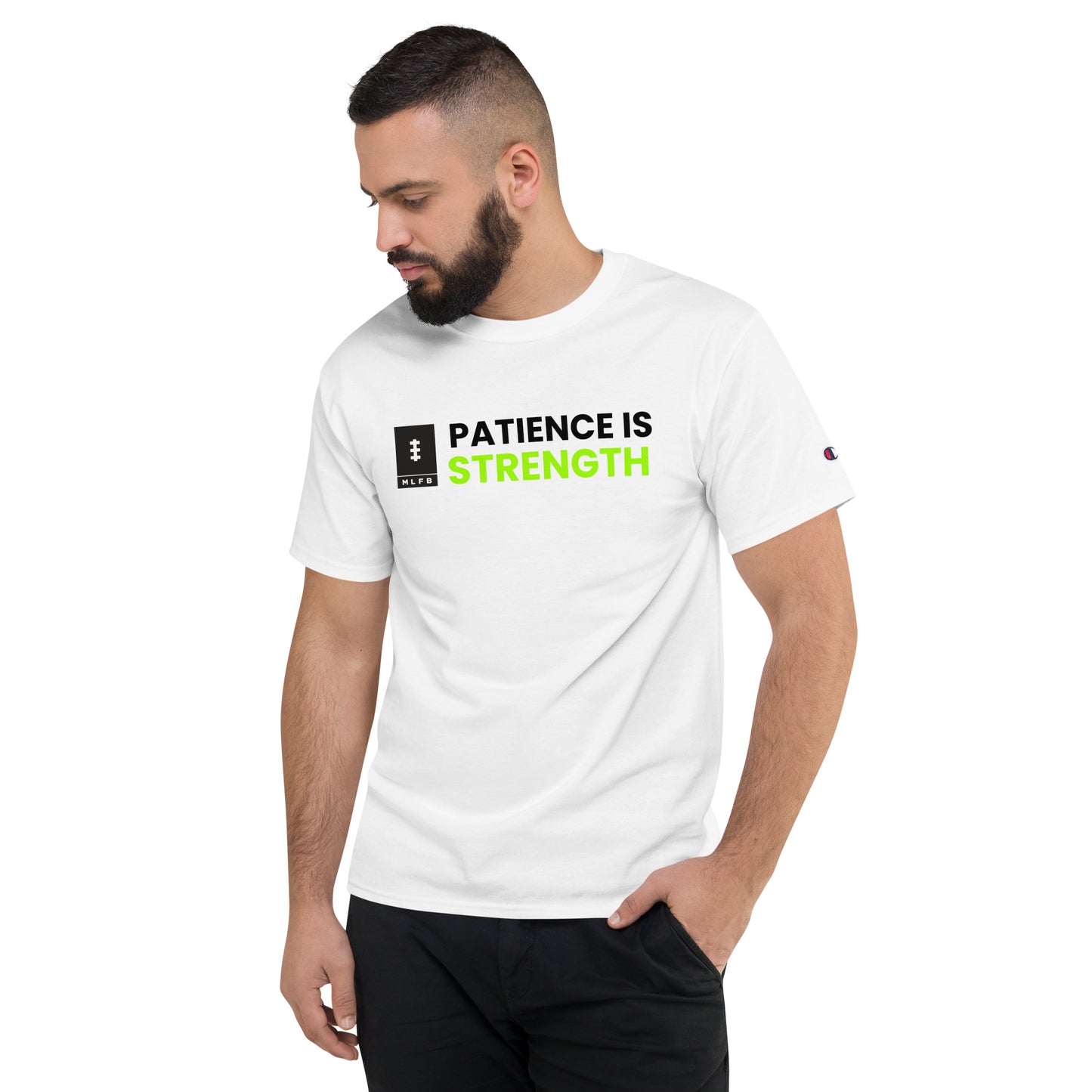 Men's Champion Patience Is Strength White T-Shirt