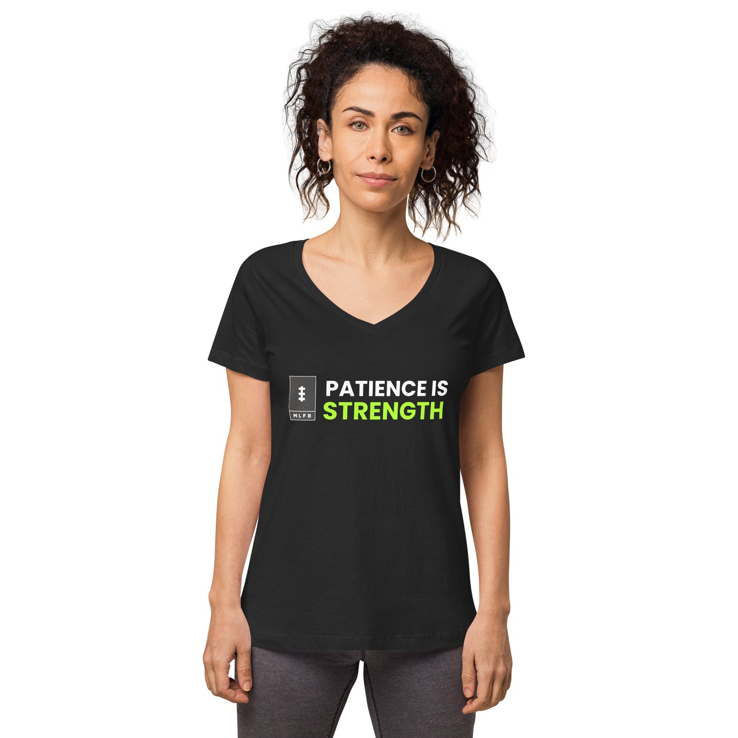 Women’s Patience Is Strength fitted v-neck t-shirt
